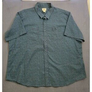 L.L. Bean Men XXL Traditional Fit Black Lakeside Camp Short Sleeve Shirt